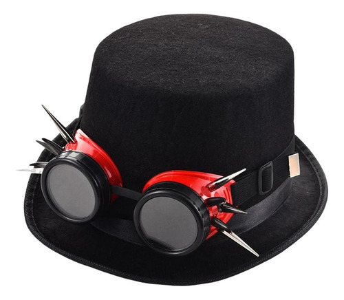 Retro Goth Steampunk Top Goggles Cosplay Costume Hat Para