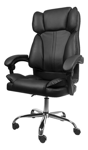 Silla De Escritorio T-go Inspire Gerencial Ejecutiva Reclinable Ergonómica Tapizado Cuero Sintético Oficina Color Negro