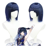 Peluca De Cosplay Genshin Impact Yelan, Pelo Corto, 35 Cm A