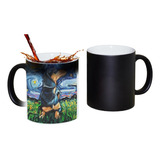 Taza Ceramica Perro Salchicha Negro - Magica Frio Calor