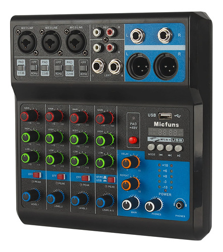 Mini Mezclador De Audio Dj Sistema De Consola Placa Sonido