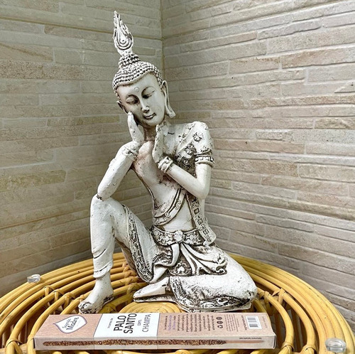 Estatua Hindu Buda Indio Jardin Resina Atpo Exterior 40cm 