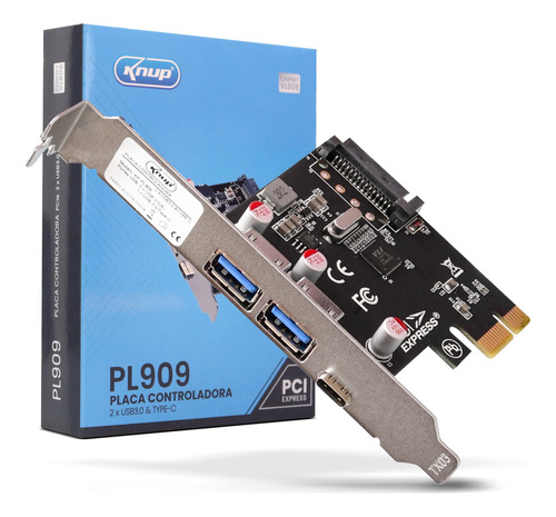 Placa Controladora Pci Express Adaptador Receptor Usb Type-c