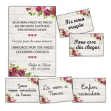 Kit 10 Placas Casamento 1 40x60 Recepção E 2 Cadeiras Noivos