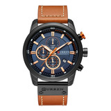 Reloj Curren Technos 8291 Hombres Cuero Deportivo 3atm