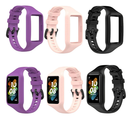 Correa Con Protector Silicona Para Huawei Band 7 Colores