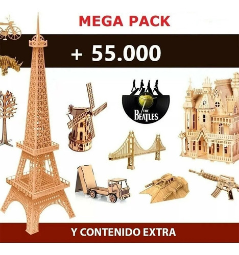 Megapack + 55.000 Vectores Router Cnc Mdf Corte Laser Madera