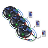 Tira 60 Leds/m Luz Rgb 10w 5m Con Control Remoto Paquete 3