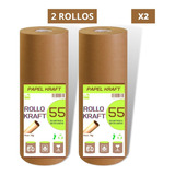 2 Rollos Papel Kraft Embalaje -envoltura 30cm X 55m Cada Uno