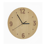 Reloj Pared Madera Bambu Moderno Redondo 