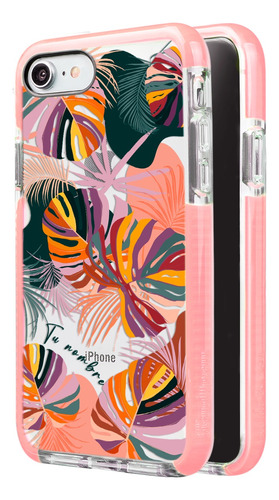 Funda Para iPhone Para Mujer Flores Hojas Tu Nombre