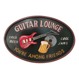 Cuadro Decorativo Colgador Guitar Lounge Sin Vidrio.