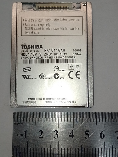 Disco Rígido Hdd Toshiba Mk1011gah 100gb 1.8 