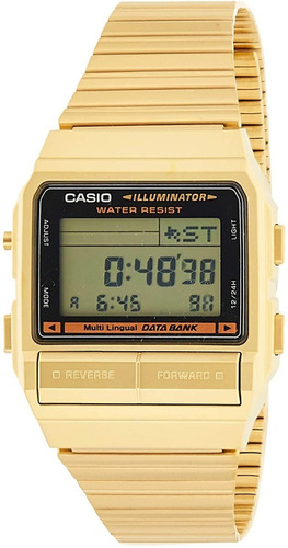 Reloj Casio Vintage Data Bank Db-380g Dorado Hombre