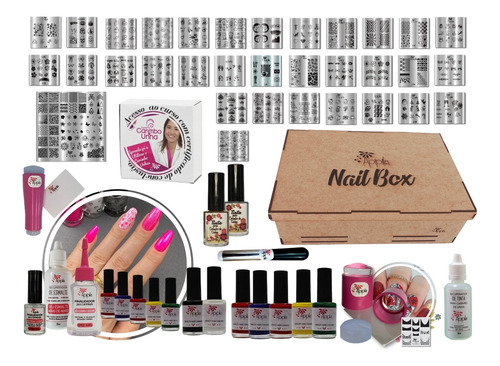 Nail Box Apipila L Max Placas E Carimbos De Unhas + Curso  