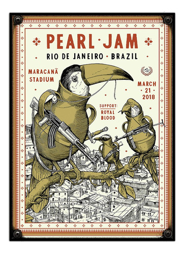 #91 - Cuadro Vintage 21 X 29 Cm / Pearl Jam!