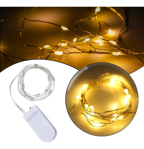 Kit 10 Fio Fada Cordão Cobre Luz Cores  1m 10 Leds Decoração