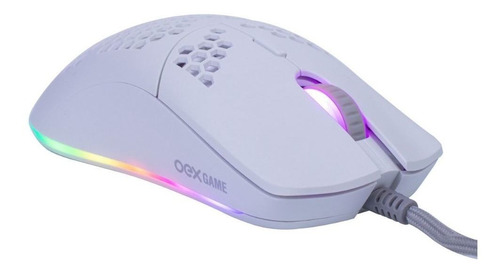 Mouse Gamer Ultra Leve Dyon-x Oex Ms322s Rgb 6200dpi Branco