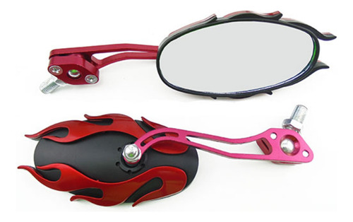 Espejo Decorativo Iron Racing Fuego Furia Color Negro/rojo