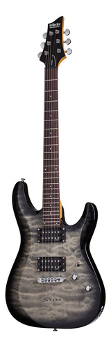 Guitarra Eléctrica Para Zurdo Schecter C-6 Plus De Tilo Charcoal Burst Con Diapasón De Palo De Rosa