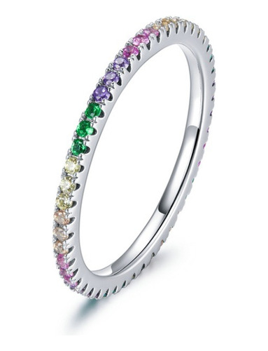 Anillo Juvenil Circones Multicolor Para Mujer En Plata 925