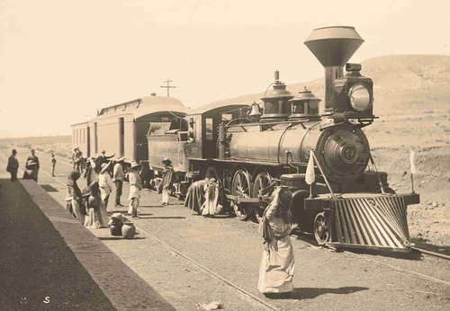 Lienzo Tela Fotografía Ferrocarril Central México 1900 54x78