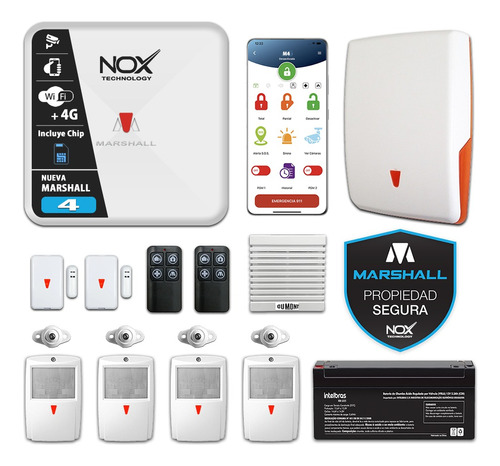 Kit Alarma Inalámbrica Marshall 4 Wifi + 4g Casa Local 