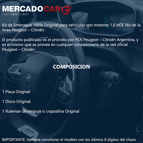 Kit De Embrague Peugeot 307 Sw 1.6 Hdi 16v Original Foto 2