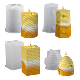 4×molde De Silicona Hecho A Mano For Velas De Nido De Abeja