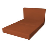 Conjunto Box Cama Cabeceira Casal Terracota Boucle Laranja 