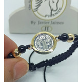 Pulsera San Benito En Plata 925 Y Oro Laminado 18k Con Onix