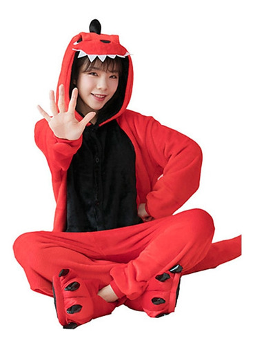 Pijama Dinosaurio Lagarto Rojo Enterizo Kigurumi Adulto