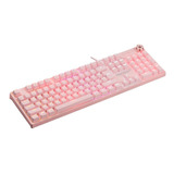 Teclado Mecanico Gamer Yaguaret Hidra Rosa Switch Blue Rgb Idioma Español