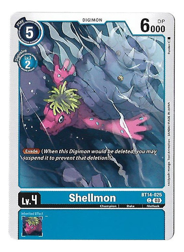 Digimon Ccg Shellmon - Common Bt14 Frete Incluso