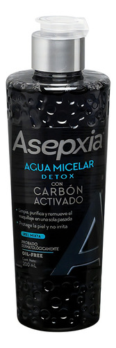 Asepxia Agua Micelar Carbón Detox Piel Mixta 200ml