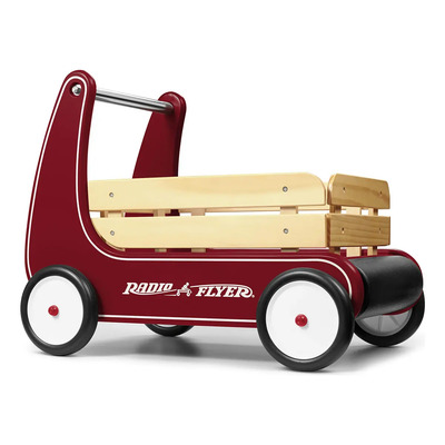 Radio Flyer, Vagoneta Carro De Empuje Clásica De Madera, Juguete Para Niños Pequeños, Peso Máximo 15 Kilogramos, Recomendado Para Niños De 1 A 4 Años, Color Rojo | Envío gratis