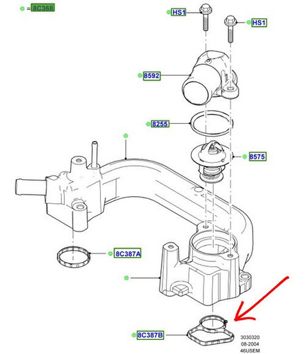 Empacadura Sello Toma Agua Termostato Ford Explorer 4.6 3v  Foto 3