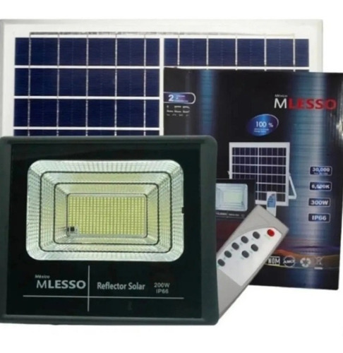 Reflector Solar 200w Ip66 -6500k Luz Fría 30000 Hrs Exterior