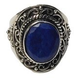 Anel Lapislazuli Em Prata 925 - Id 6079