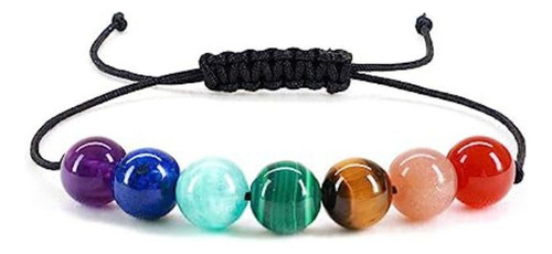 Pulsera 7 Chakras Piedra Natural 8mm *3und