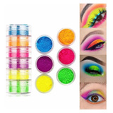 Polvo Pigmento Fluo Sombra Maquillaje Uñas X6u