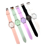 Relojes Silicona Malla Lisa 4 Colores Por Mayor X 5