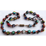 Monijor62-antigua Coleccion Collar Murano Millefiori 40 Cmts