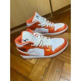 Tênis Air Jordan 1 Mid  Metallic Orange  Laranja/branco