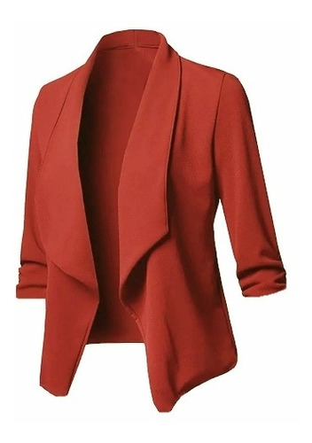 Saco Blazer Mujer Casual Color Chedron O Terracota Basico  