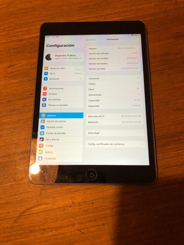 iPad  Apple Mini 2 2014 A1489 7.9  16gb Space Gray