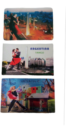 3 Imanes Argentina Tango Caminito Obelisco Bs As Souvenir  