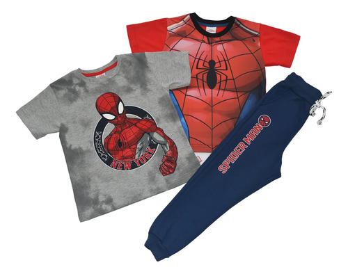 Conjunto Casual De Jogger Set 3 Piezas Spiderman Para Niños