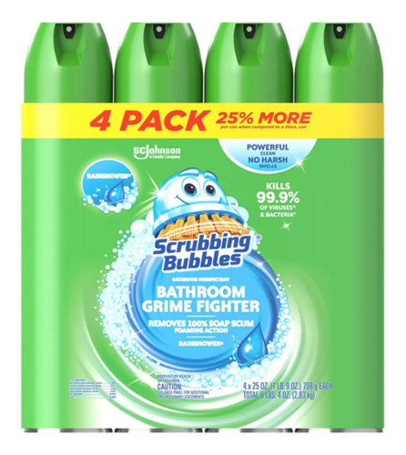 Limpiador De Baño Multiusos, Elimina Residuos De Jabón, 4pk