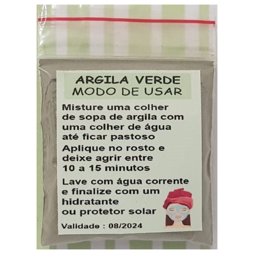 40 Saquinhos Argila Verde Rosto Mimo Brinde Com Modo De Usar